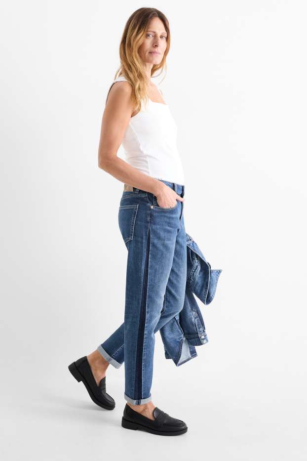 Dames - Boyfriend jeans - mid waist - LYCRA® - jeansblauw