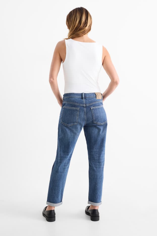 Dames - Boyfriend jeans - mid waist - LYCRA® - jeansblauw