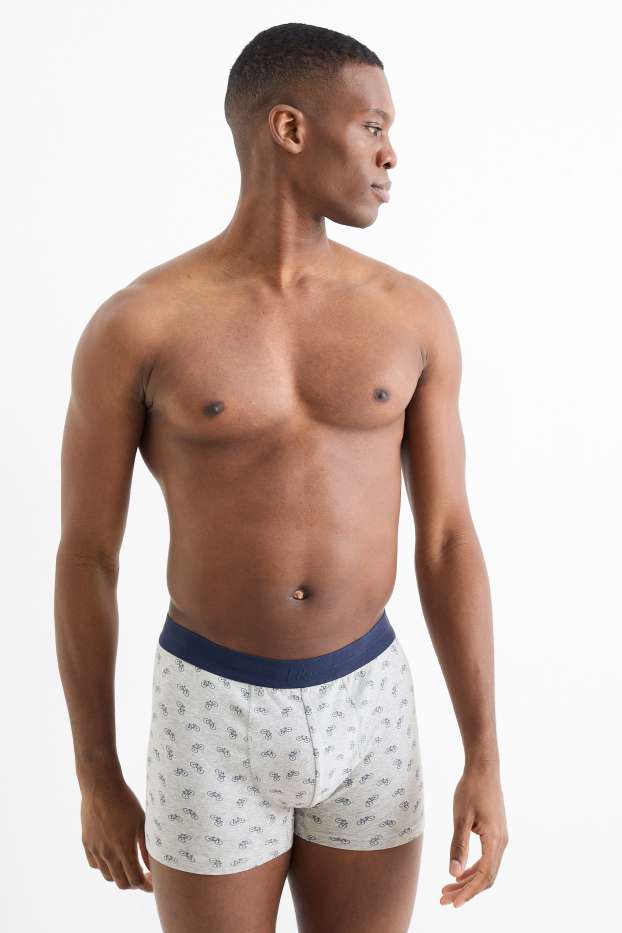 Herren - Multipack 3er - Trunks - gemustert - dunkelblau