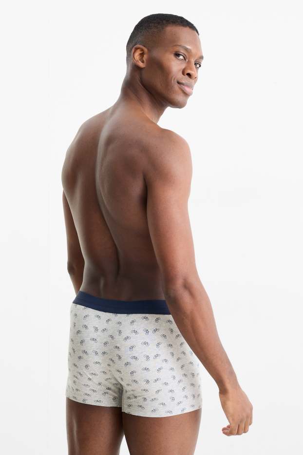 Herren - Multipack 3er - Trunks - gemustert - dunkelblau