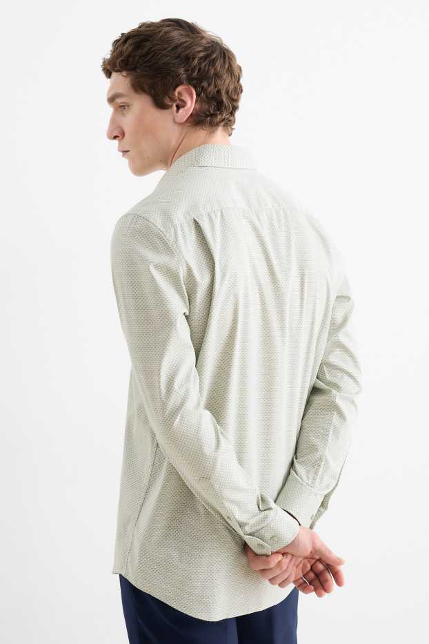 Hommes - Chemise de bureau - regular fit - col kent - facile à repasser - à motif - vert menthe