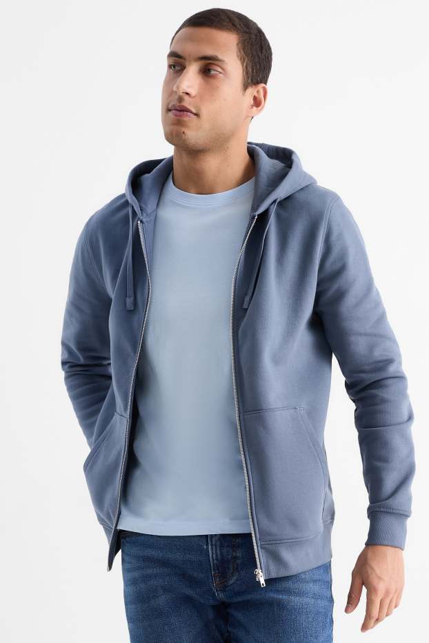 Herren - Sweatjacke mit Kapuze - dunkelblau