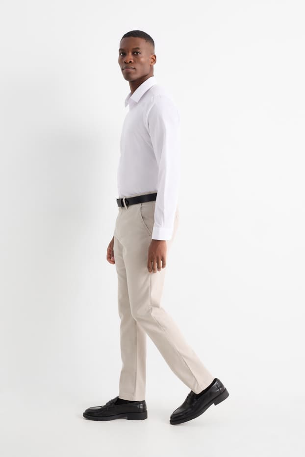 Pánské - Kalhoty chino - slim fit - světle béžová