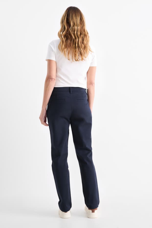 Dames - Chino - mid waist - tapered fit - donkerblauw