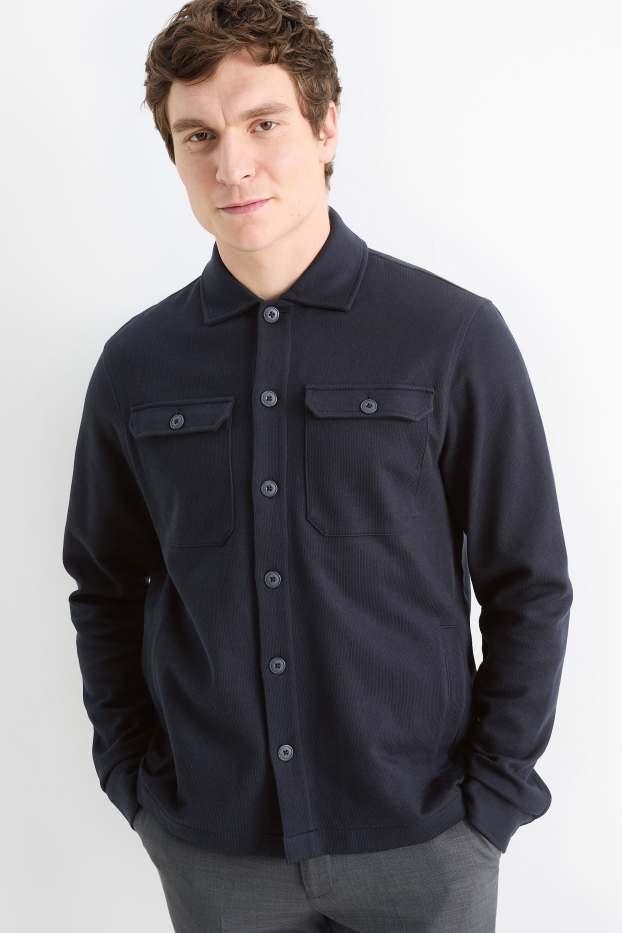 Home - Camisa jaqueta - relaxed fit - Kent - estructurada - blau fosc