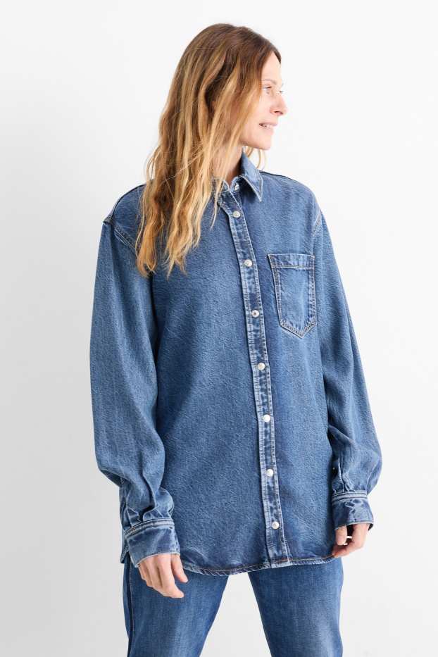 Femmes - Chemisier en jean - jean bleu