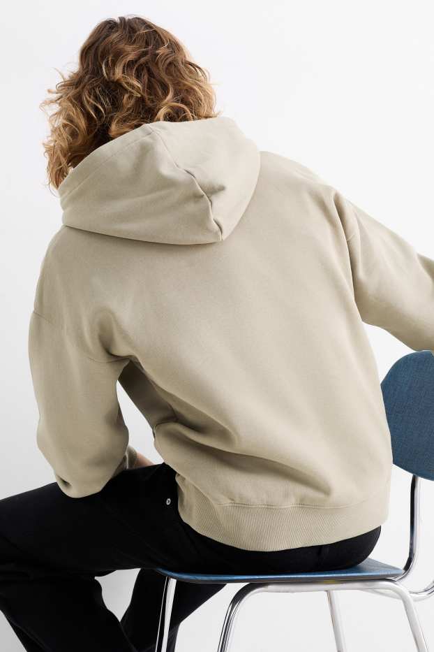 Hommes - Sweat à capuche oversize - gris