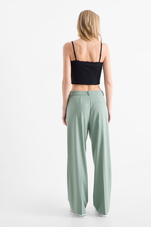 Femmes - Pantalon de bureau - mid waist - straight fit - Mix & Match - vert clair