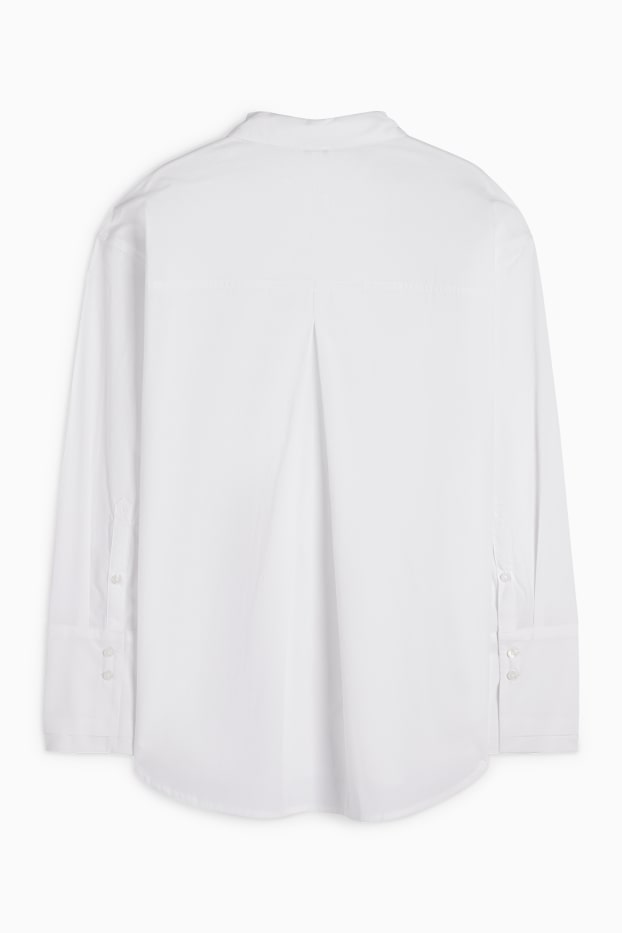 Dames - Blouse van popeline - wit