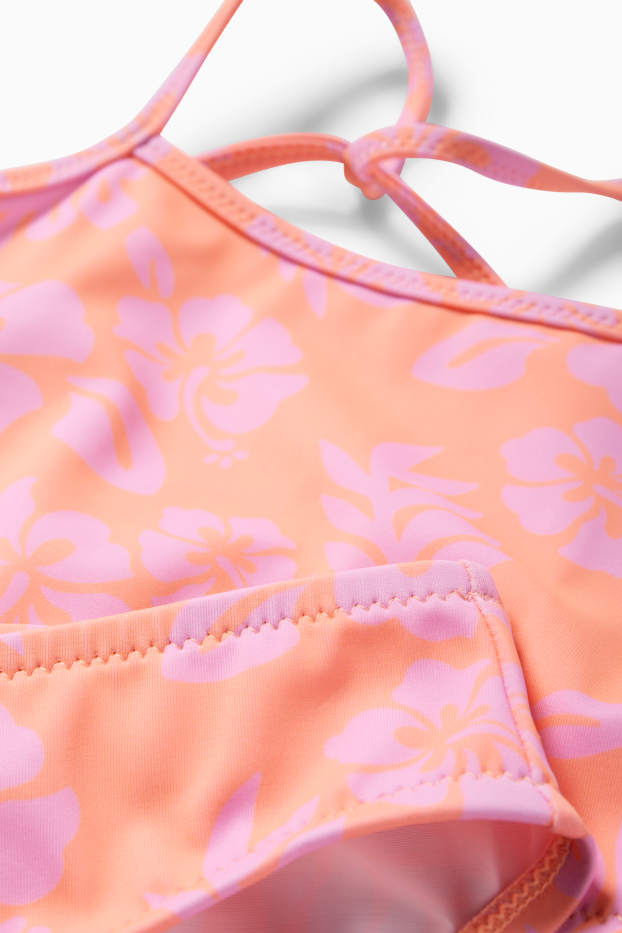 Bambine - Bikini - LYCRA® XTRA LIFE™ - 2 pezzi - a fiori - arancione