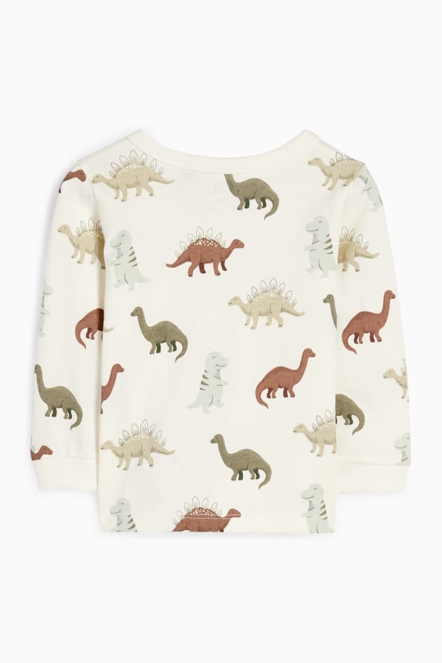 Baby Jungen - Dino - Baby-Sweatshirt - cremeweiss