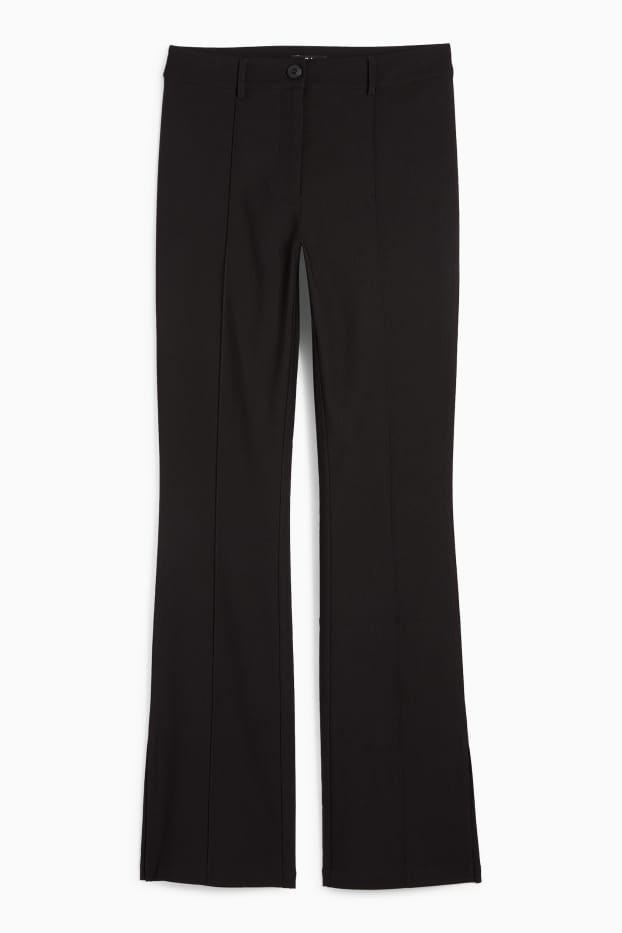 Femmes - Pantalon de toile - mid waist - bootcut fit - noir