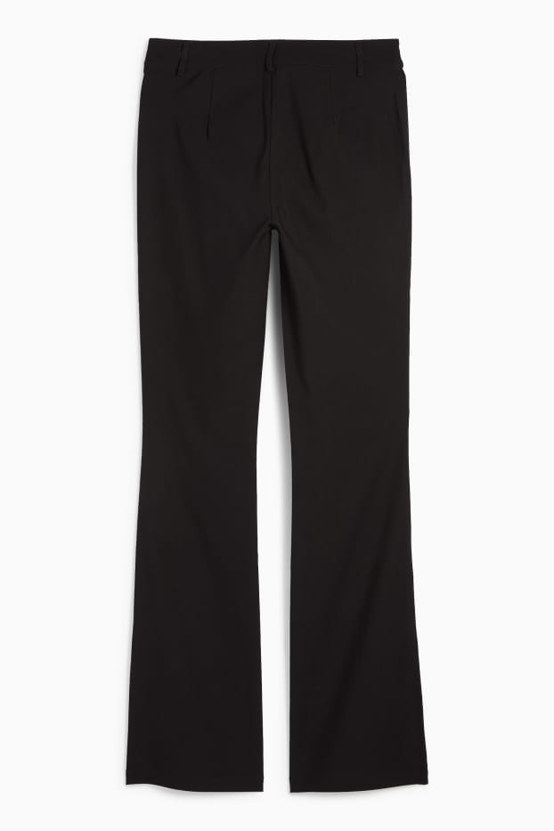 Femmes - Pantalon de toile - mid waist - bootcut fit - noir