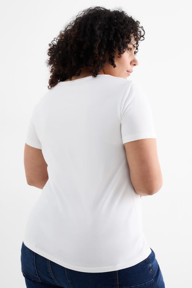 Damen - T-Shirt - Slim Fit - weiss