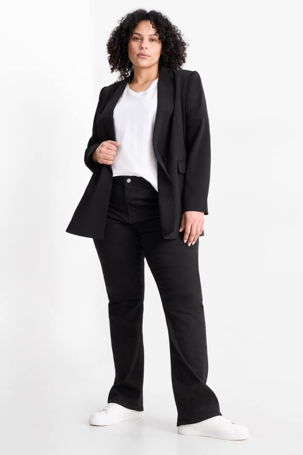 Women - Bootcut jeans - mid-rise waist - LYCRA® - black