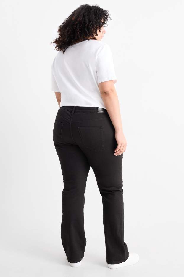 Women - Bootcut jeans - mid-rise waist - LYCRA® - black