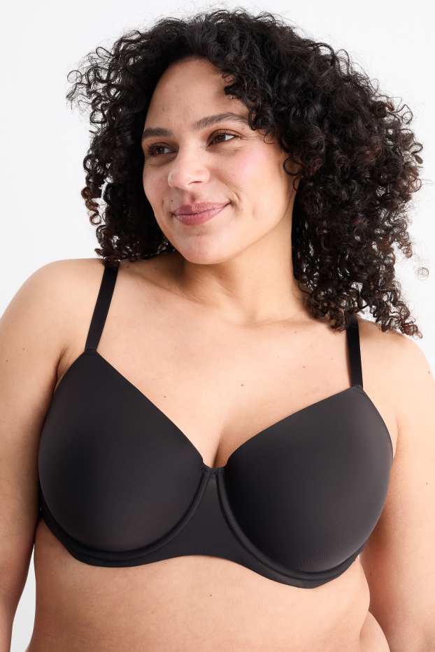 Femei - Sutien cu armătură - DEMI - vătuit - LYCRA® - negru