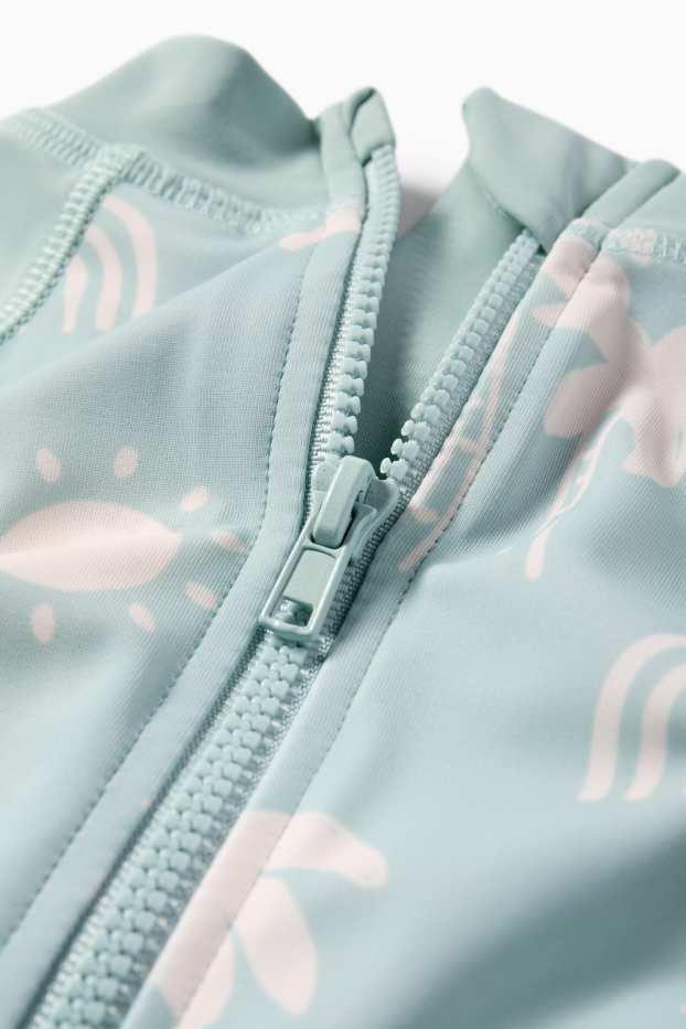 Neonati - Costume da bagno intero neonati - LYCRA® XTRA LIFE™ - protezione UV - palme - verde menta