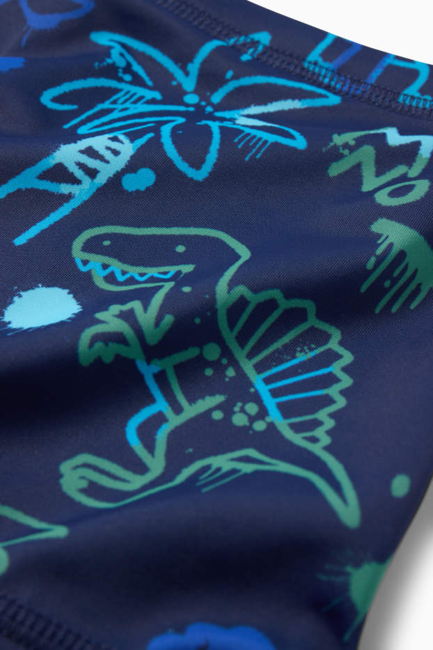 Children Boys - Dinosaur - swim shorts - LYCRA® XTRA LIFE™ - dark blue