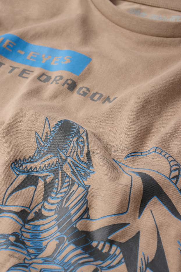 Kinder Jungen - Yu-Gi-Oh! - Langarmshirt - taupe
