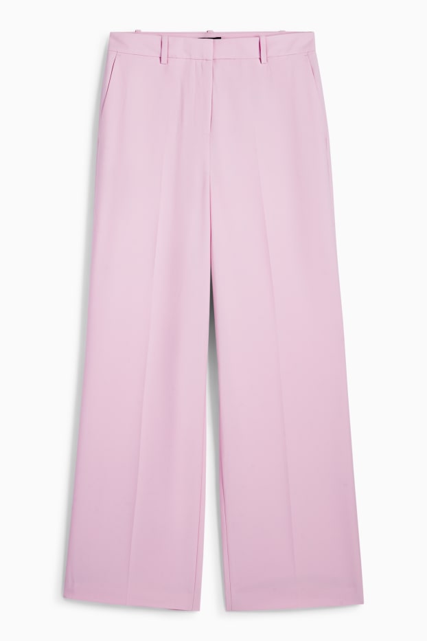 Femei - Pantaloni office - talie înaltă - tapered fit - roz