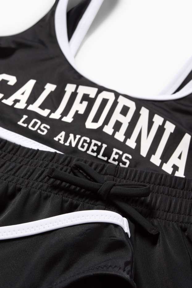 Niñas - Conjunto - bikini y bañador - LYCRA® XTRA LIFE™ - 3 prendas - negro