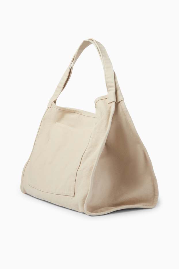 Dámské - Velká kabelka shopper - světle béžová