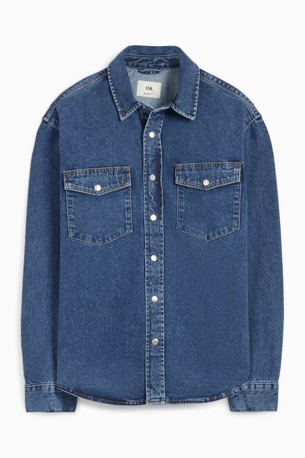 Herren - Jeanshemd - jeansblau