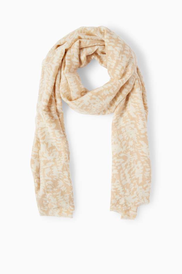 Women - Scarf - patterned - beige
