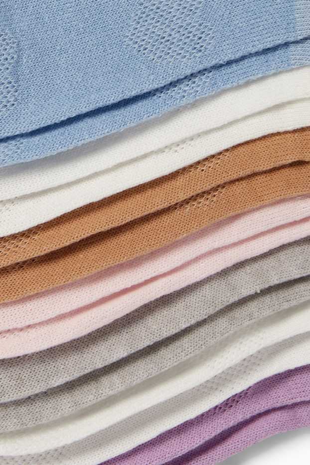 Děti - dívky - Multipack 7 ks - ponožky - strukturované - světle fialová