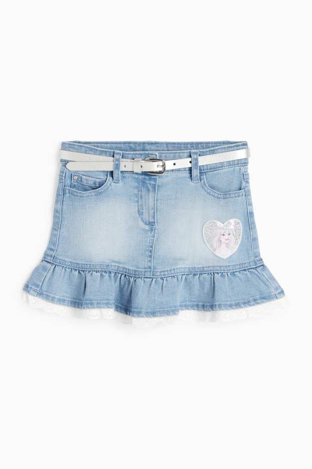 Bambine - Frozen - gonna di jeans con cintura - jeans blu