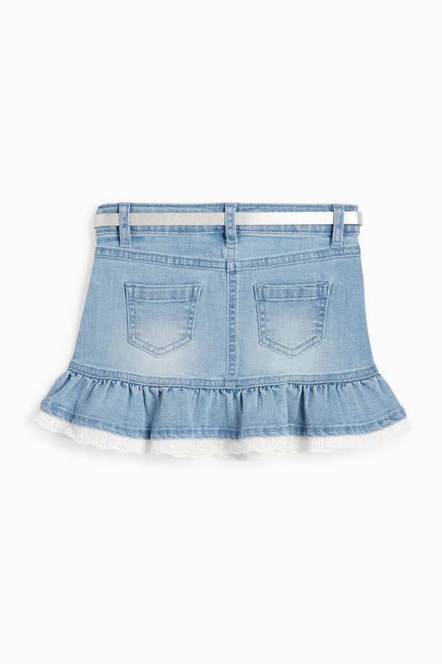 Bambine - Frozen - gonna di jeans con cintura - jeans blu