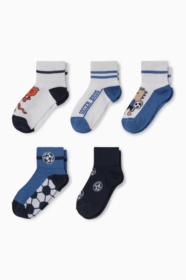 Nen - Paquet de 5 - futbol - mitjons amb dibuix - blanc