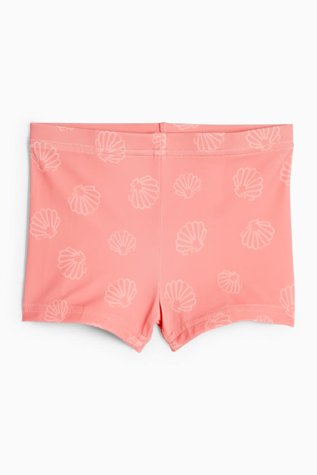Miminka - dívky - Motivy mušlí - plážový outfit pro miminka s UV ochranou - LYCRA® XTRA LIFE™ - 3dílný - růžová