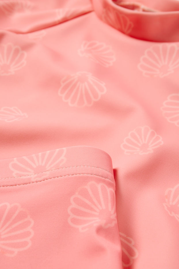 Miminka - dívky - Motivy mušlí - plážový outfit pro miminka s UV ochranou - LYCRA® XTRA LIFE™ - 3dílný - růžová