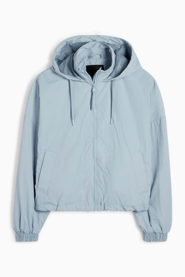 Dámské - Bunda s kapucí - světle modrá