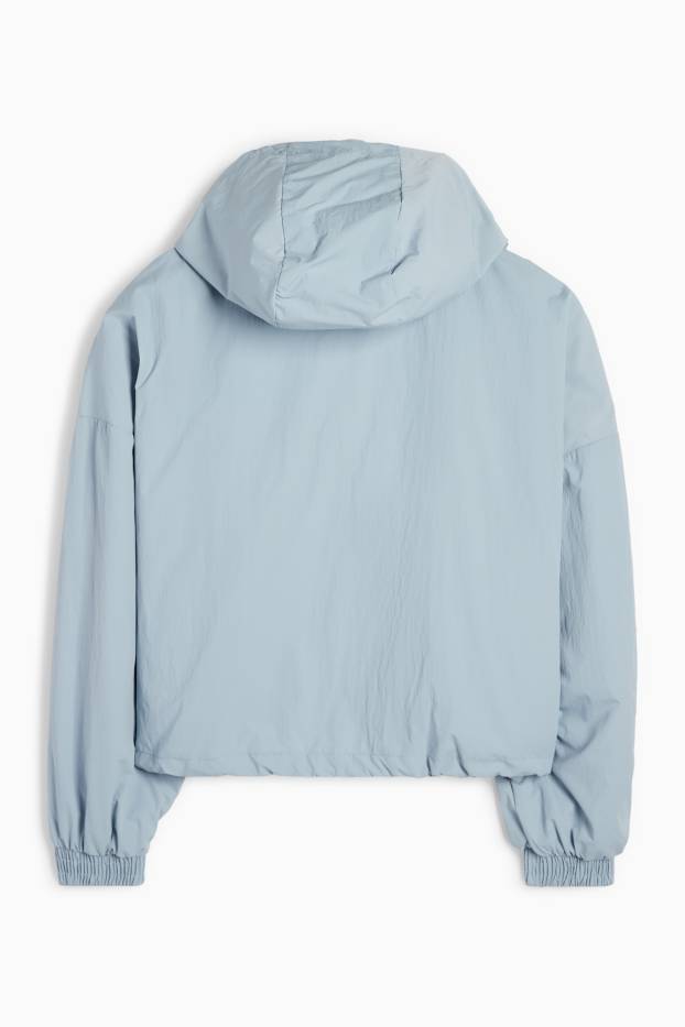 Dámské - Bunda s kapucí - světle modrá