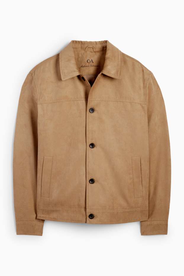 Hommes - Veste - faux suède - marron