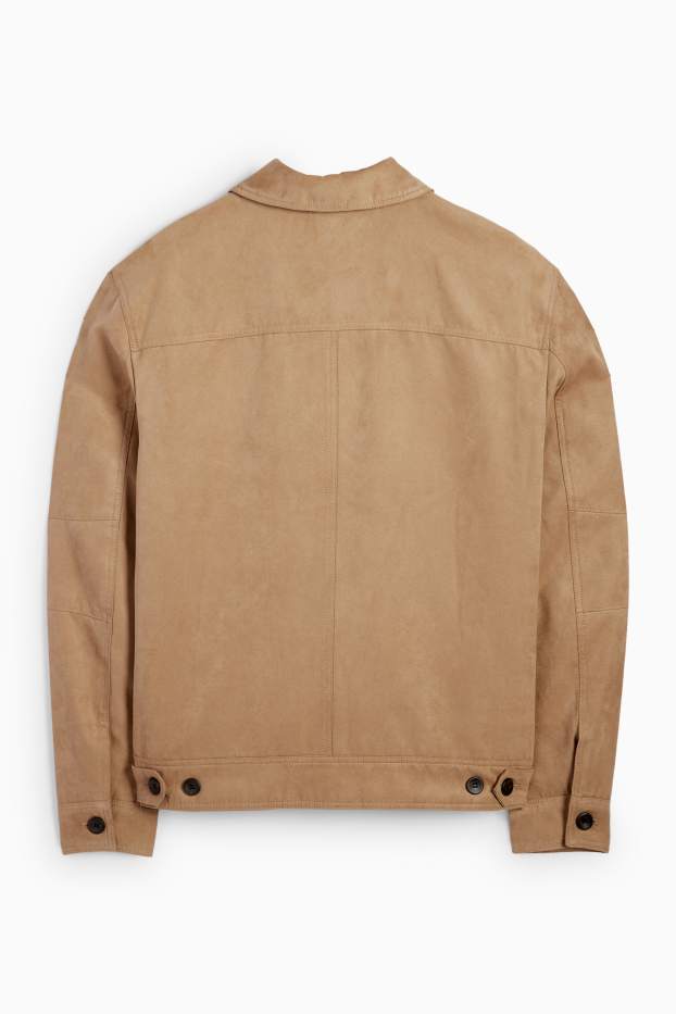 Hommes - Veste - faux suède - marron