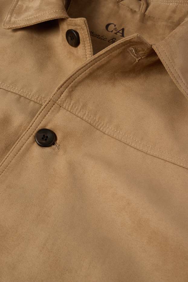 Hommes - Veste - faux suède - marron