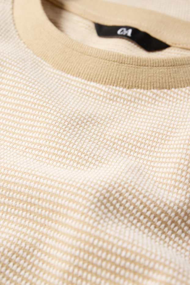 Herren - T-Shirt - Regular Fit - strukturiert - beige