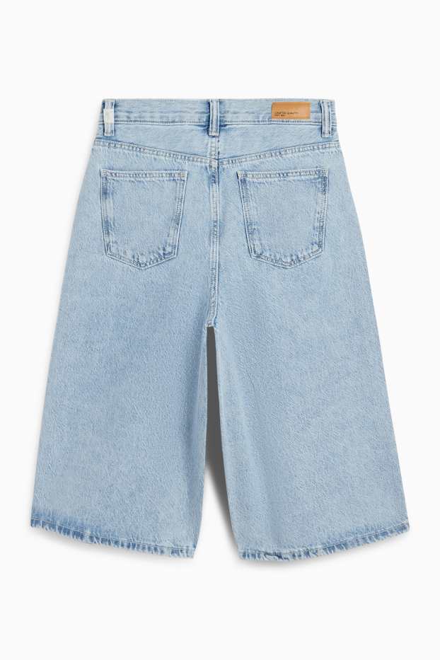 Enfants filles - Bermudas en jean - jean bleu clair