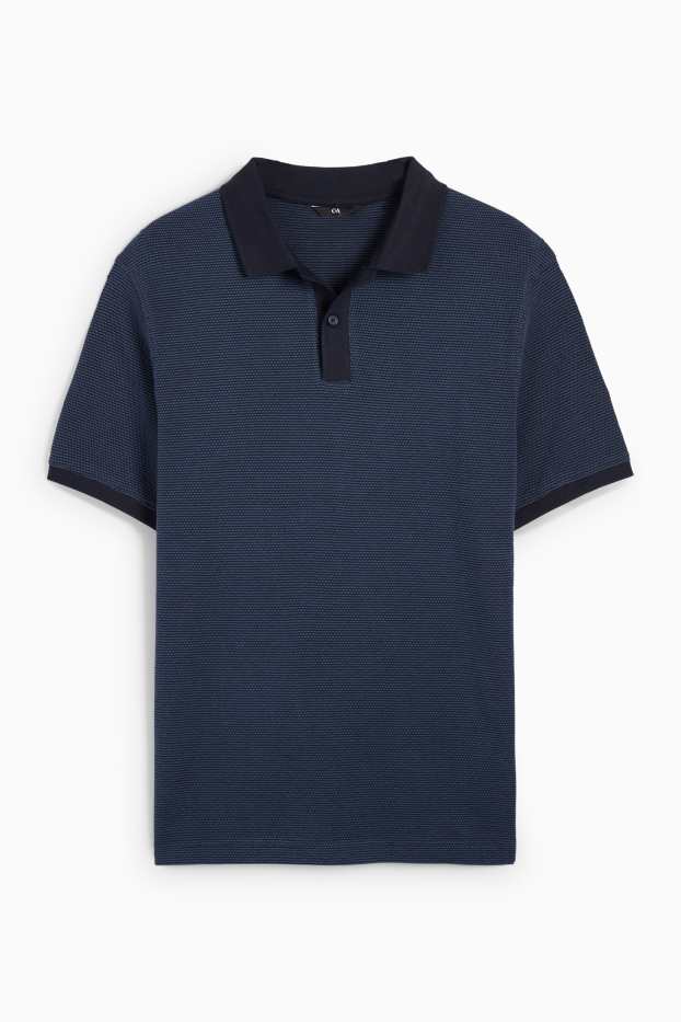 Herren - Poloshirt - Regular Fit - strukturiert - dunkelblau