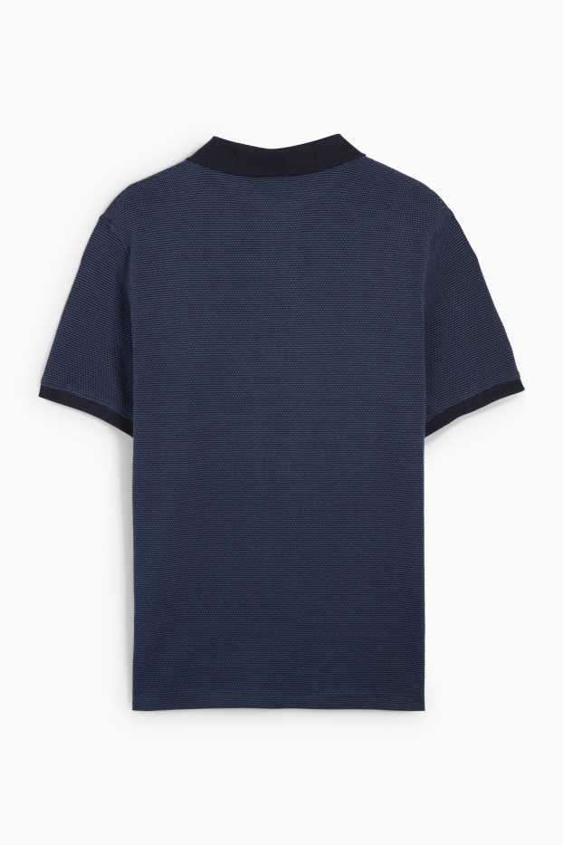 Herren - Poloshirt - Regular Fit - strukturiert - dunkelblau