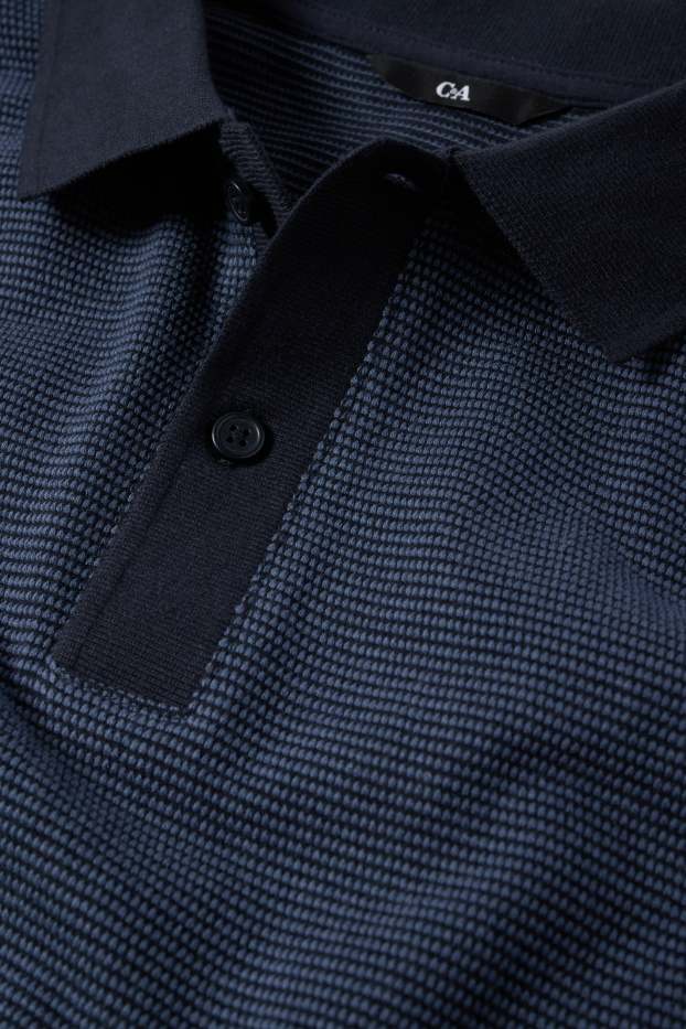Herren - Poloshirt - Regular Fit - strukturiert - dunkelblau