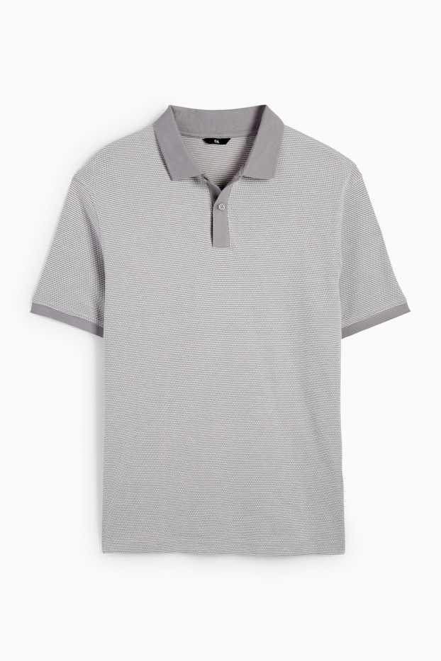 Herren - Poloshirt - Regular Fit - strukturiert - grau