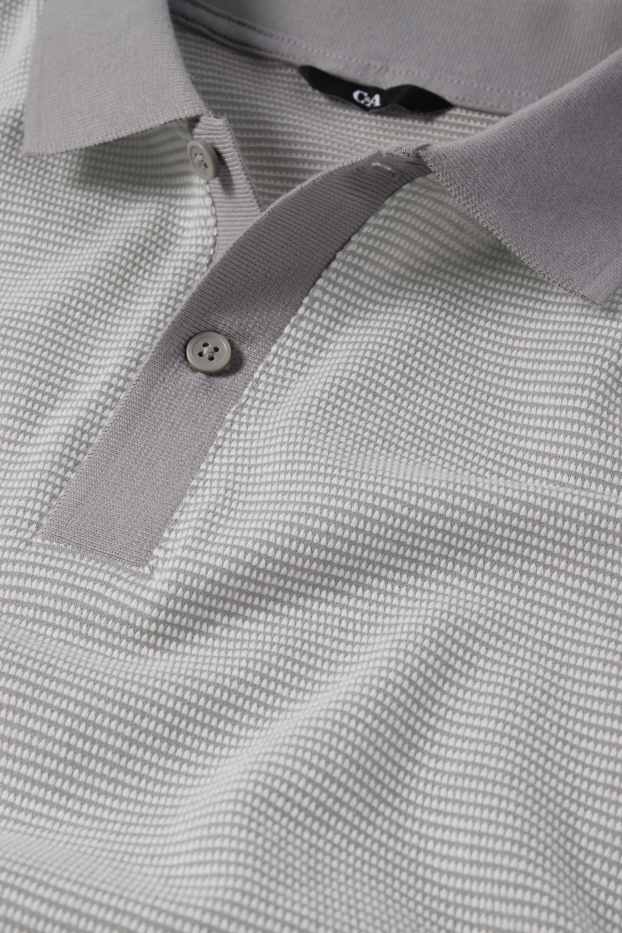 Herren - Poloshirt - Regular Fit - strukturiert - grau