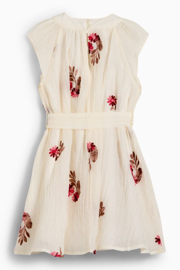 Children Girls - Floral - dress - cremewhite