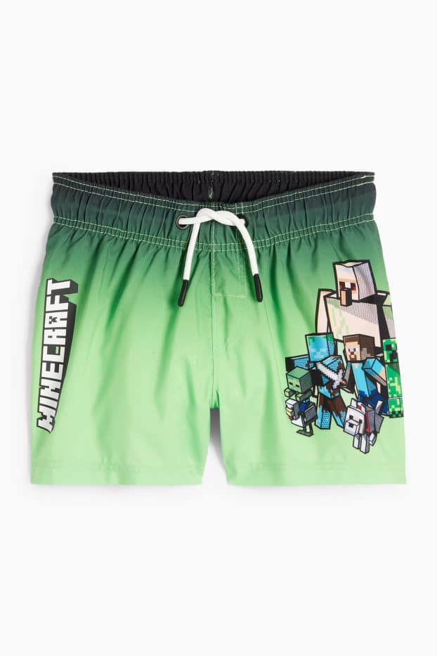 Bambini - Minecraft - shorts da mare - verde chiaro