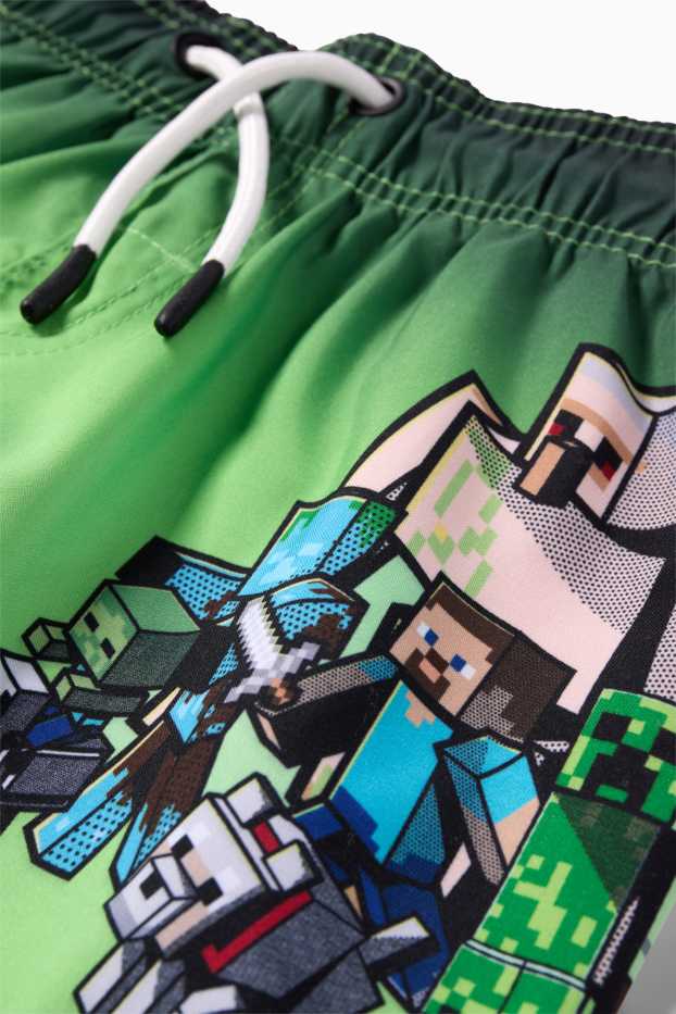 Bambini - Minecraft - shorts da mare - verde chiaro
